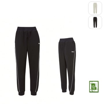 【FILA】女性 防潑水機能 平織長褲-黑色 5PNY-5112-BK