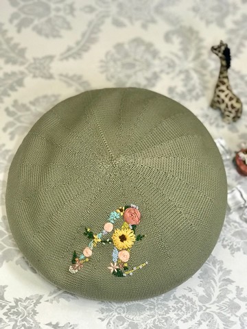 原創設計貝雷帽 新款春秋刺繡帽子 handmade embroidery beret