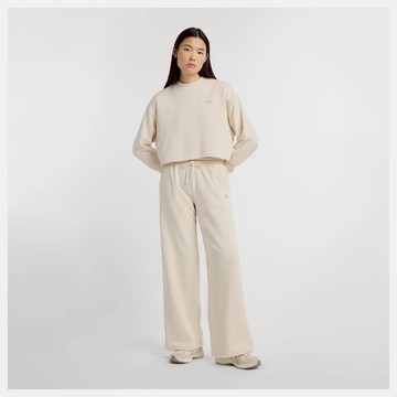 【NEW BALANCE】NB 寬版長褲 長褲 寬褲 休閒 運動 女 杏色 WP51503LIN