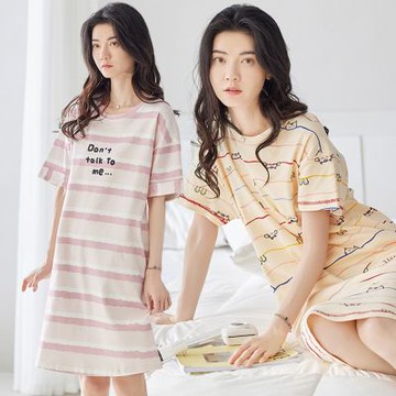 Sleeping Beauty 沁香舒眠圓領短袖居家睡裙-多色可選