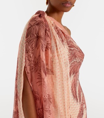 Johanna Ortiz Printed silk-blend lamé gown