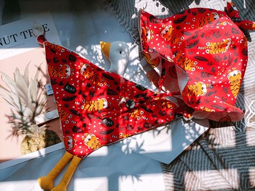 津Handmade 寶寶兩件組/彌月禮盒/小鴨鴨安撫巾/遮陽帽/聖誕禮盒