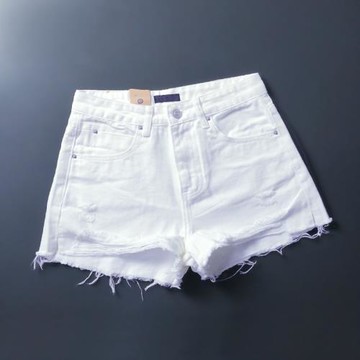 白色高腰牛仔短褲2025年夏季新款女破洞a字流蘇闊腿顯瘦熱褲薄款
