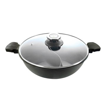 【品樂生活】PERFECT 日式黑金鋼鴛鴦鍋33CM (附蓋) IKH_35033 湯鍋 火鍋 不沾鍋 圍爐