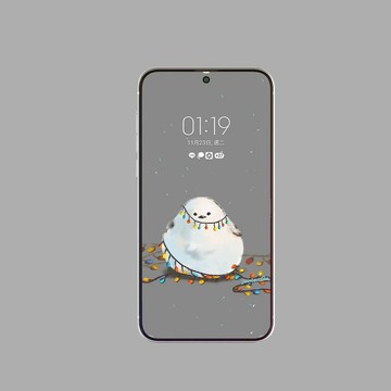 【電子檔】【1組2張】A款聖誕雪精靈手機桌布
