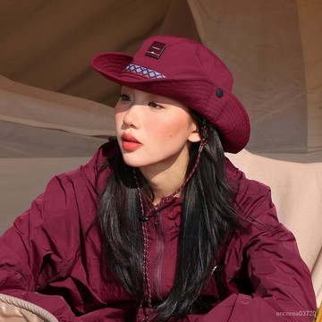 💯台灣出貨#魔術貼漁夫帽新中式夏戶外徒步露營帽防曬遮陽男女登山帽子民族風