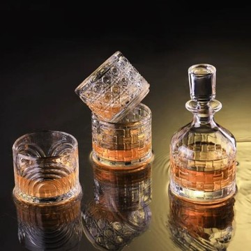 歐式水晶威士忌杯酒具套裝三件套洋酒杯子高檔酒樽酒吧禮盒玻璃杯