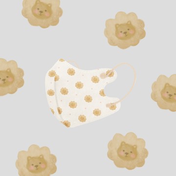 Fluffy手繪系列｜CHENYU辰昱 3D醫療透氣口罩(30入) 1-3歲 -雲朵小獅子