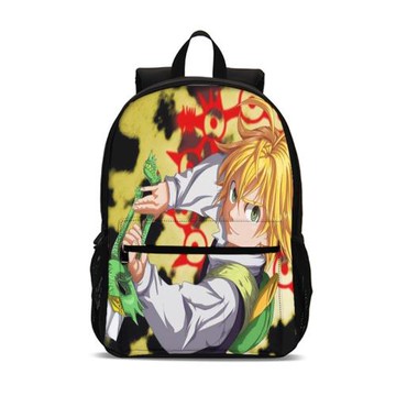 跨境熱銷熱銷男女生雙肩背包七大罪卡通動漫印花中小學生雙層書包