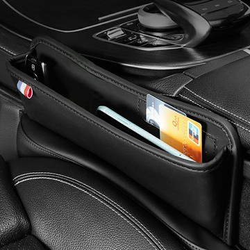 汽車皮革縫隙收納盒 車縫置物盒 縫隙收納盒 汽車縫隙塞 車用收納 夾縫收納盒 汽車收納【CX0254】普特汽車精品