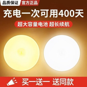 闆娘推薦🌈人體智能感應燈走廊不插電小夜燈全自動超亮廁所樓道宿舍家用新款 省電 便攜式小夜燈 白光 暖光 護眼迷你燈 小燈