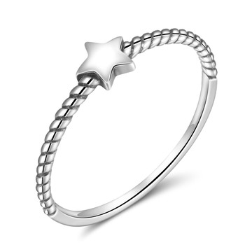 純銀戒指．幸運．星星｜防小人尾戒．閨蜜．混搭．疊戴