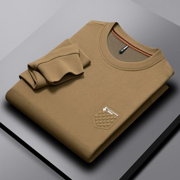 【新款熱賣】男裝秋季新款圓領純色不起球衛衣現貨休閑時尚商務男士衛衣