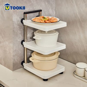 UTOOKII 可調式三層廚房鍋具收納架-DIY