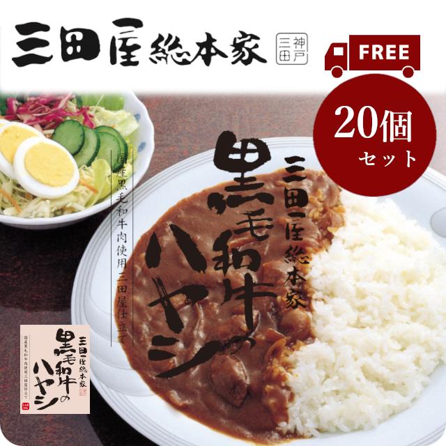 送料無料 レトルトハヤシ 三田屋総本家黒毛和牛のハヤシ210g　20個セット