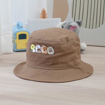 童角落郊遊刺繡漁夫帽-卡其