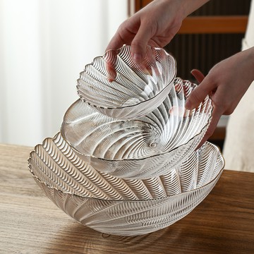 FOREVER 日式玻璃碗/描金邊鳳尾款 3入組