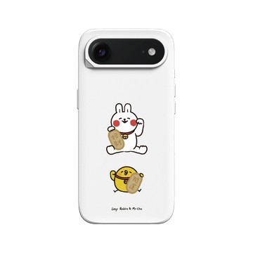 iPhone Air SolidX 白 - 懶散兔與啾先生 Lazy Rabbit and Mr.Chu - 好運都來