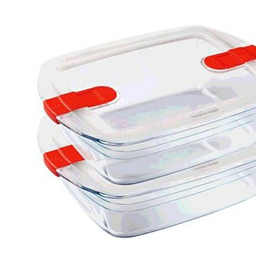 [COSCO代購6] D130920 O Cuisine 耐熱玻璃保鮮盒含蓋四件組 長方形 1.1L