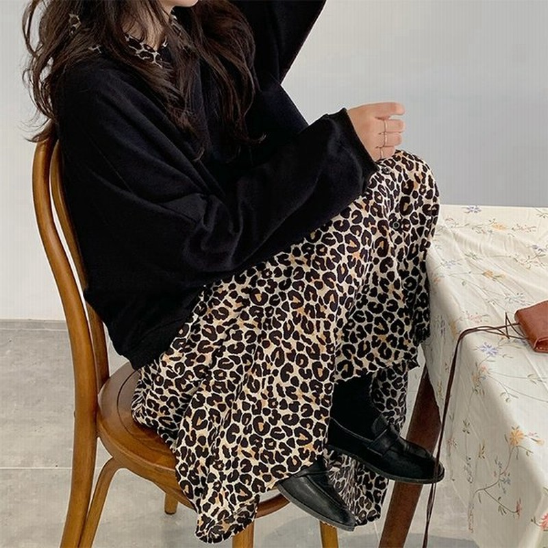 セットアップ ニット ヒョウ柄 レオパード柄 シャツワンピ ロング丈 長袖 春 柄 派手 2way St 003ar 通販 Lineポイント最大0 5 Get Lineショッピング