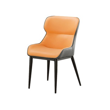 ASSARI-北歐皮餐椅(寬48x深50x高83cm)橘灰