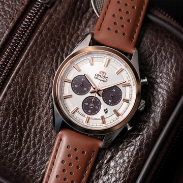 ORIENT 東方錶 Quartz Sports系列 棕熊貓 太陽能 計時腕錶 40.0mm / RA-TX0306S