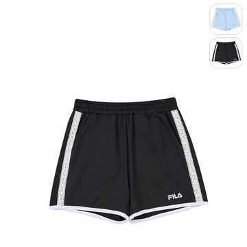 【FILA】KIDS 女童款 針織短褲-黑色 5SHZ-8316-BK
