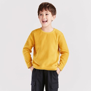 保暖.MIT永續環保材質-Fleece輕量保暖圓領衫-童裝