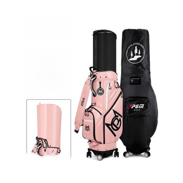 PGM高爾夫球包男女硬殼伸縮包粉色四輪平推航空托運包golf球桿袋