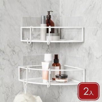 《Umbra》Cubiko壁掛式浴室三角置物架2件-雲朵白-- 浴室收納架