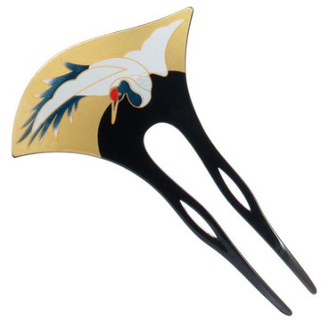 仙鶴發簪日式和服古風發簪二本簪扇形發簪丹頂鶴發簪亞克力發飾co