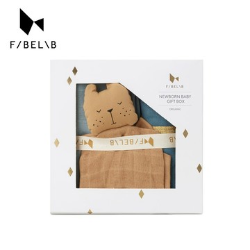 丹麥【Fabelab】有機棉紗布巾禮盒組-熊熊藍