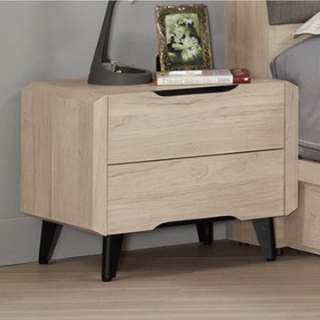 文創集 查迪爾 橡木紋1.8尺二抽床頭櫃-54x40x46cm免組