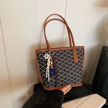 2025新款包包女pu狗牙托特包手提袋ins大容量子母包單肩百搭