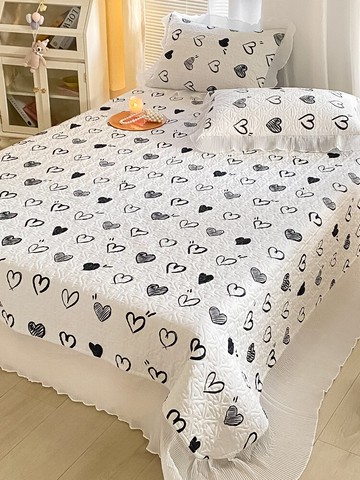 新款全棉夾棉床蓋單件四季通用純棉榻榻米床單三件套網紅鋪蓋