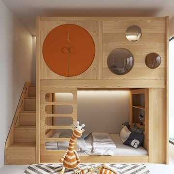 免運公司貨 樹屋床 兒童床 儿童房全屋定制太空舱平行上下床 全实木儿童树屋床 互不打扰双层床 可開發票 全館五折 工廠現貨直銷 新品特價 z11012