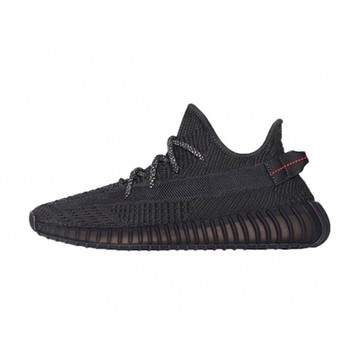 Adidas yeezy boost 350 V2 Black 黑天使 慢跑鞋 鞋帶反光 運動鞋 休閒鞋 男鞋 FU9006
