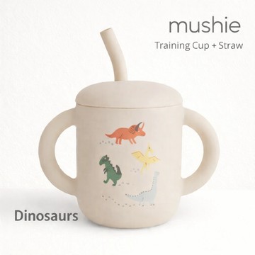 【美國正品 Mushie】矽膠吸管學習杯｜食品級材料｜可放洗碗機/微波爐｜防滑防摔｜不含 BPA｜現貨速發