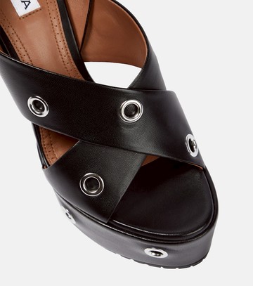 Alaïa Eyelet-embellished leather sandals