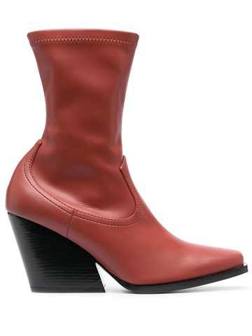 Stella McCartney - Western ankle boots - women - Polyurethane/Rubber/Polyurethane - 38.5 - Red