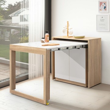 AS雅司-雨朵原切2.7尺伸縮功能桌收納櫃-80*40*83CM-三色可選