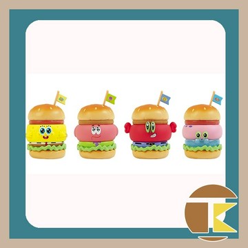 【10月預購】海綿寶寶 漢堡疊疊樂盲盒 萌寶 盒玩 盲抽 收藏 娛樂 一中盒4入｜愛蛋客