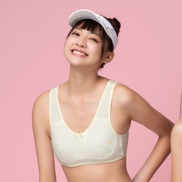 嬪婷-Q萌牛奶 AA70-85罩杯學生二階內衣(牙白) 套穿式短背心-BB1656CR