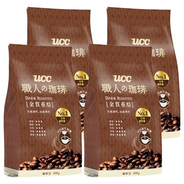 ucc 職人的珈琲 金質重焙咖啡豆  咖啡豆(無研磨)  400g  4包