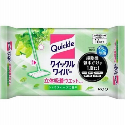 花王 クイックルワイパー 立体吸着ウエットシート シトラスハーブ16枚