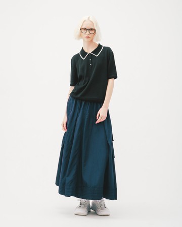 UUIN_深綠工裝感設計長裙