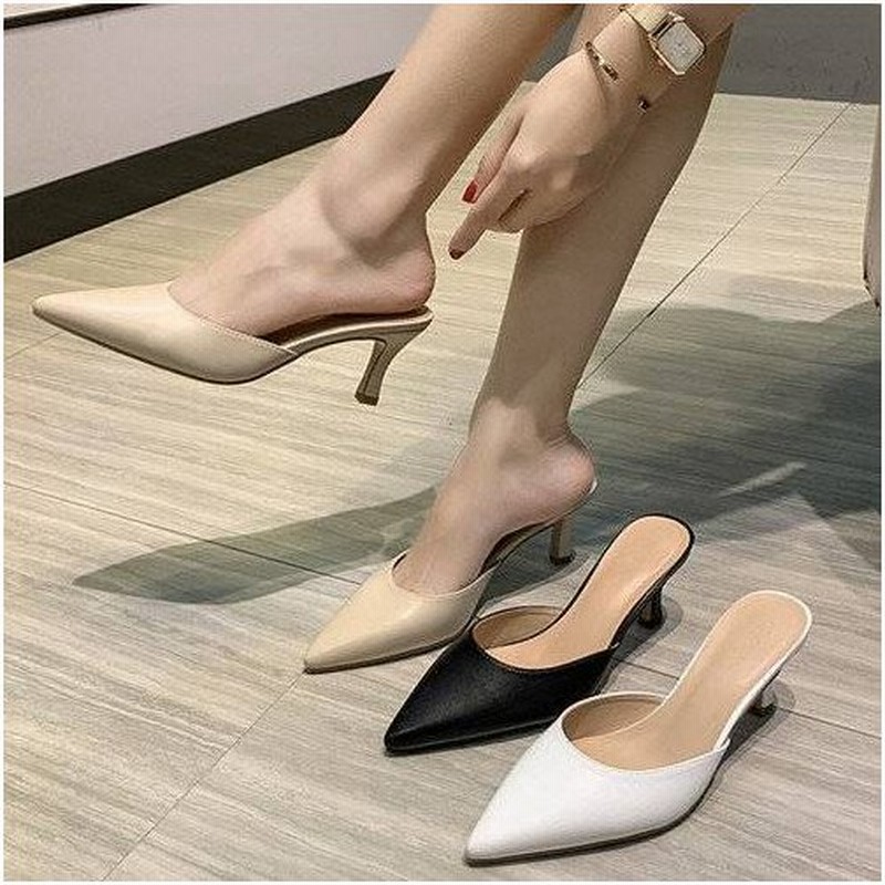 パンプス ミュール 歩きやすい 痛くない ヒール オフィス 大きいサイズ カジュアル 幅広 履きやすい 美脚 脚長 ポインテッドトゥ おしゃれ 無地 ハーフスリッパ 通販 Lineポイント最大0 5 Get Lineショッピング
