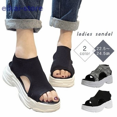 レディースサンダルスポーツサンダルスポサン軽量ベルトなしお洒落厚底歩きやすい痛くならない楽ちん美脚 通販 Lineポイント最大get Lineショッピング