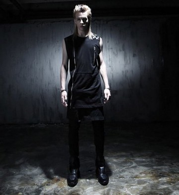 韓國拉鍊設計 ZNIF 寬肩背心 背心短袖 暗黑 龐克 背心演出 美髮 設計師 藝人 背心 前短後長 立體剪裁