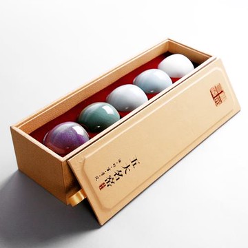 手工陶瓷汝窯茶杯茶具品茗杯繽紛不倒杯子主人杯個人杯單杯茶碗